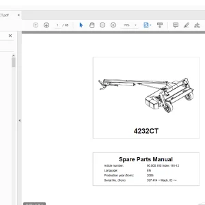 Kverneland Taarup 4232CT Mower Parts Manual - PDF DOWNLOAD