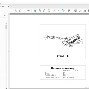 Kverneland Taarup 4232LTD Mower Parts Manual - PDF DOWNLOAD