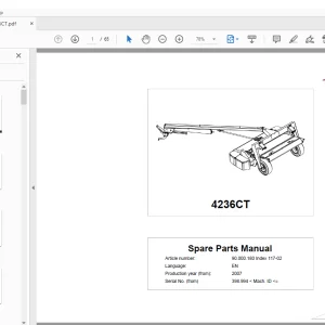 Kverneland Taarup 4236CT Mower Parts Manual - PDF DOWNLOAD