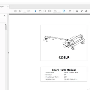 Kverneland Taarup 4236LR Mower Parts Manual - PDF DOWNLOAD