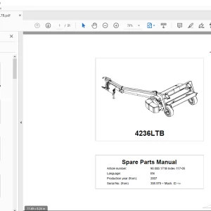 Kverneland Taarup 4236LTB Mower Parts Manual - PDF DOWNLOAD