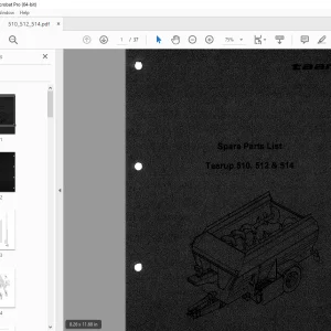 Kverneland Taarup 510, 512 & 514 Feeding Parts Manual PN KD1440450 PDF
