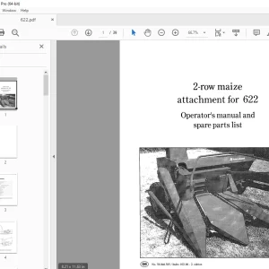 Kverneland Taarup 622 2-row maize Forage Harvester Parts Manual PDF