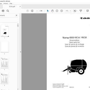 Kverneland Taarup 6355 OC14 / OC23 Baler Parts Manual - PDF DOWNLOAD