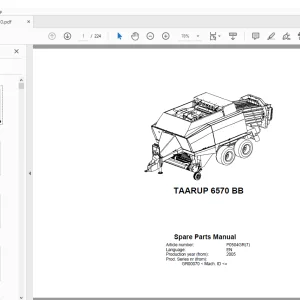 Kverneland Taarup 6570 BB Baler Parts Manual - PDF DOWNLOAD