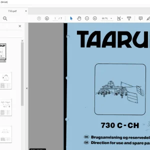 Kverneland Taarup 730C 730CH Rakes & Tedders Parts Manual PDF