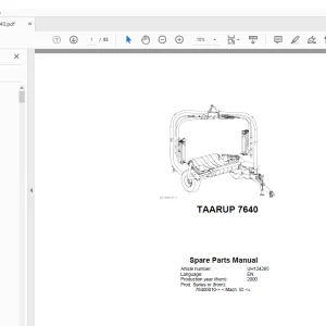 Kverneland Taarup 7640 Bale Wrapper Parts Manual - PDF DOWNLOAD