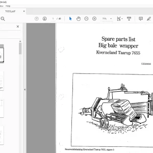 Kverneland Taarup 7655 Bale Wrapper Parts Manual - PDF DOWNLOAD