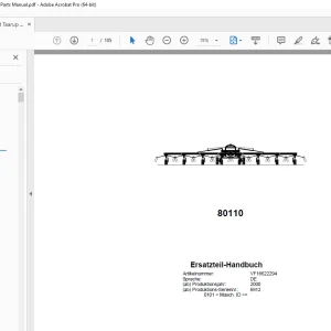 Kverneland Taarup 80110 Rakes & Tedders Parts Manual PDF