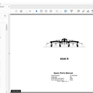 Kverneland Taarup 8046 R Rakes & Tedders Parts Manual - PDF DOWNLOAD