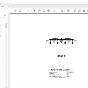 Kverneland Taarup 8052 T Rakes & Tedders Parts Manual - PDF DOWNLOAD