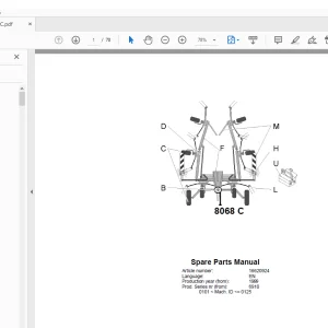 Kverneland Taarup 8068 C Rakes & Tedders Parts Manual - PDF DOWNLOAD