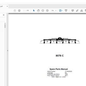 Kverneland Taarup 8076 C Rakes & Tedders Parts Manual PDF