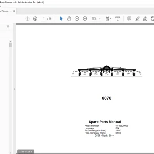 Kverneland Taarup 8076 Rakes & Tedders Parts Manual - PDF DOWNLOAD