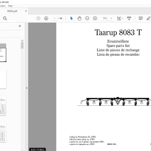 Kverneland Taarup 8083 T Rakes & Tedders Parts Manual - PDF DOWNLOAD