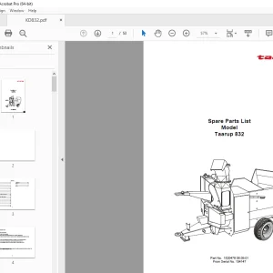 Kverneland Taarup 832 Feeding Parts Manual - PDF DOWNLOAD