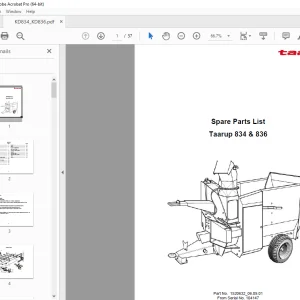 Kverneland Taarup 834 & 836 Feeding Parts Manual - PDF DOWNLOAD