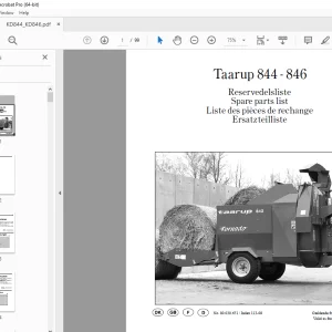 Kverneland Taarup 844 - 846 Feeding Parts Manual - PDF DOWNLOAD