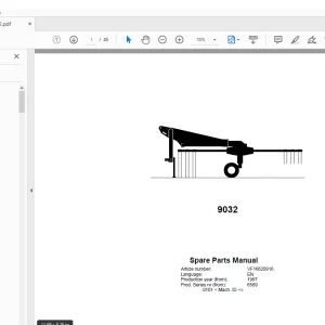 Kverneland Taarup 9032 Rakes & Tedders Parts Manual PDF