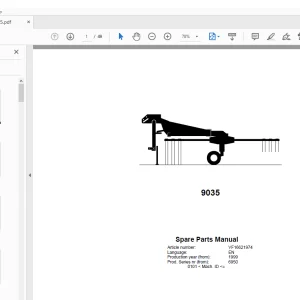 Kverneland Taarup 9035 Rakes & Tedders Parts Manual - PDF DOWNLOAD
