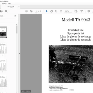 Kverneland Taarup 9042 Rakes & Tedders Parts Manual - PDF DOWNLOAD