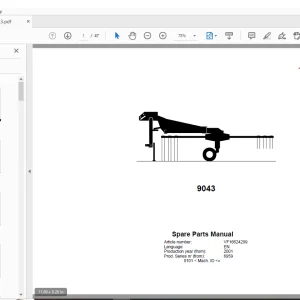 Kverneland Taarup 9043 Rakes & Tedders Parts Manual PDF