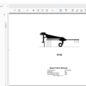Kverneland Taarup 9142 Rakes & Tedders Parts Manual - PDF DOWNLOAD