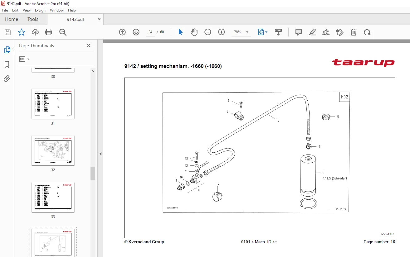 Kverneland Taarup 9142 Rakes & Tedders Parts Manual - PDF DOWNLOAD - Image 3