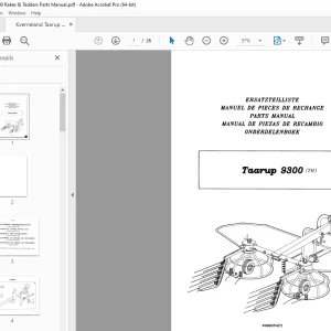Kverneland Taarup 9300 Rakes & Tedders Parts Manual - PDF DOWNLOAD
