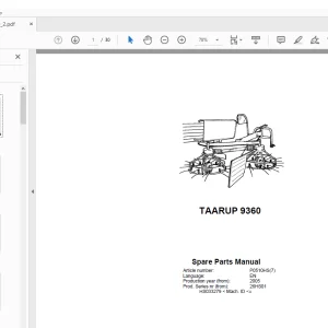 Kverneland Taarup 9360 Rakes & Tedders Parts Manual - PDF DOWNLOAD