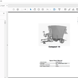 Kverneland Taarup Compact 14 Feeding Parts Manual - PDF DOWNLOAD