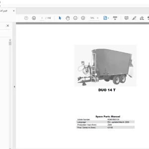 Kverneland Taarup DUO 14 T Feeding Parts Manual - PDF DOWNLOAD