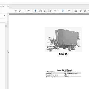 Kverneland Taarup DUO 18 Feeding Parts Manual - PDF DOWNLOAD