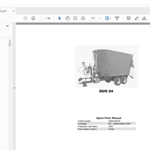 Kverneland Taarup DUO 24 Feeding Parts Manual - PDF DOWNLOAD
