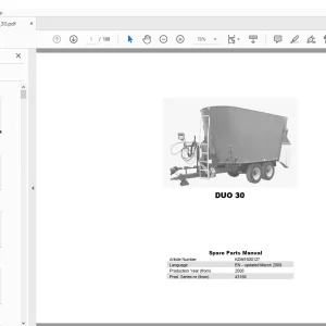 Kverneland Taarup DUO 30 Feeding Parts Manual - PDF DOWNLOAD