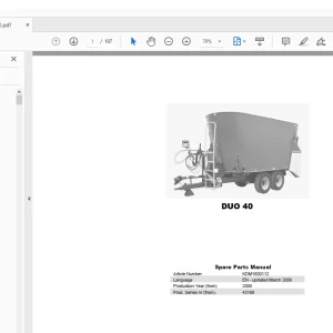 Kverneland Taarup DUO 40 Feeding Parts Manual - PDF DOWNLOAD