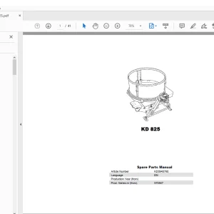 Kverneland Taarup KD 825 Feeding Parts Manual - PDF DOWNLOAD