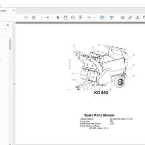 Kverneland Taarup KD 853 Feeding Parts Manual - PDF DOWNLOAD