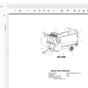 Kverneland Taarup KD 856 Feeding Parts Manual - PDF DOWNLOAD