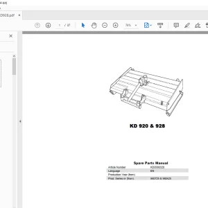 Kverneland Taarup KD 920 & 928 Mower Parts Manual - PDF DOWNLOAD