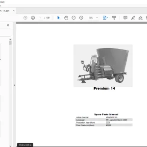 Kverneland Taarup Premium 14 Feeding Parts Manual - PDF DOWNLOAD
