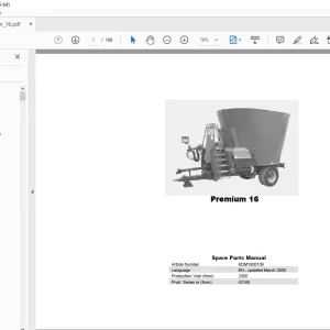 Kverneland Taarup Premium 16 Feeding Parts Manual - PDF DOWNLOAD
