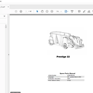 Kverneland Taarup Prestige 22 Feeding Parts Manual - PDF DOWNLOAD