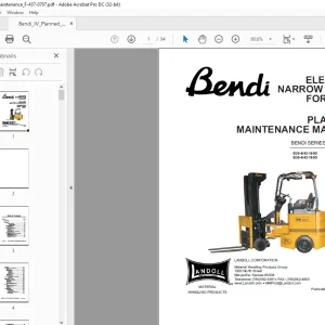 Planned Maintenance Manual for Landoll Bendi Series IV Forklift