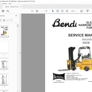 Landoll Bendi SERIES IV ELECTRIC NARROW AISLE FORKLIFT Service Manual - PDF DOWNLOAD