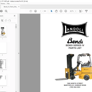 Landoll Bendi SERIES IV PARTS LIST MANUAL  - PDF DOWNLOAD