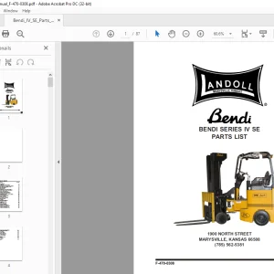 Landoll Bendi Series SERIES IV SE PARTS LIST Service Manual F-470-0308 - PDF DOWNLOAD