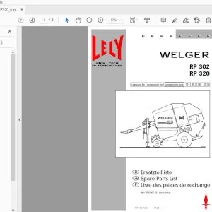 Lely Welger RP 302 RP 320 Parts Manual - PDF DOWNLOAD
