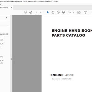MANITOU Engine J08E Engine Handbook Parts Manual - PDF DOWNLOAD