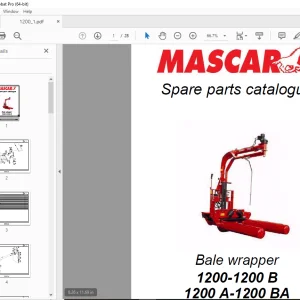 MASCAR 1200-1200 B 1200 A-1200 BA Bale Wrapper Parts Manual PDF